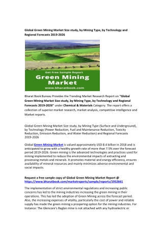 Global Green Mining Market: Key Growth Factor Analysis & Research Study – 2026