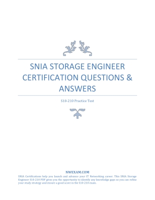 SNIA S10-210 Storage Engineer Certification Questions & Answers