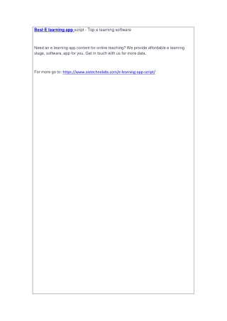 Best E learning app script - Top e learning software
