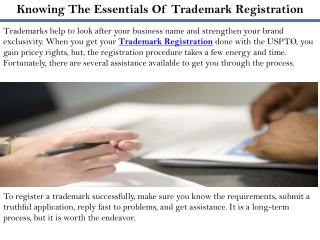 Knowing The Essentials Of Trademark Registration