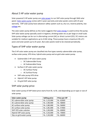 Solar water pump