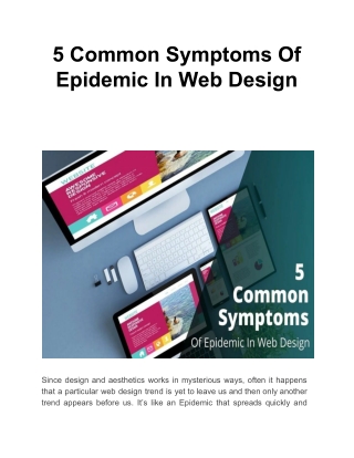 5 Common Symptoms Of Epidemic In Web Design