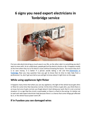 6 signs you need expert electricians in Tonbridge service