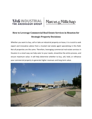 How to Leverage Commercial Real Estate Services in Houston for Strategic Property Decisions