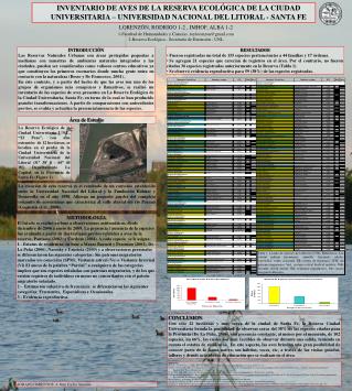 INVENTARIO DE AVES DE LA RESERVA ECOLÓGICA DE LA CIUDAD UNIVERSITARIA – UNIVERSIDAD NACIONAL DEL LITORAL - SANTA FE