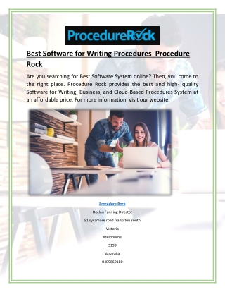 Best Software for Writing Procedures | Procedure Rock