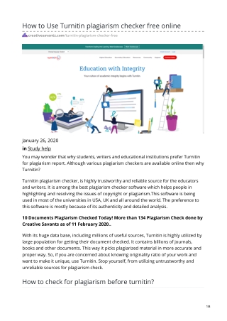 How to Use Turnitin plagiarism checker free online creativesavantz