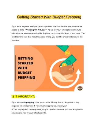 Getting Started With Budget Prepping | Safecastle