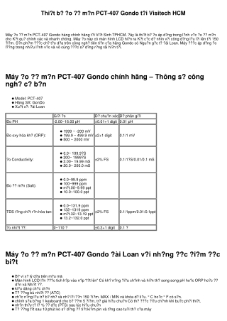 Máy đo lường độ mặn PCT-407 Gondo tại Việt Sinh TPHCM