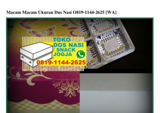 Macam Macam Ukuran Dus Nasi 0819–1144–2625[wa]