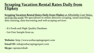 Scraping Vacation Rental Rates Daily from Flipkey