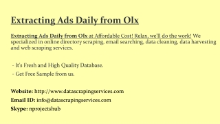 Extracting Ads Daily from Olx