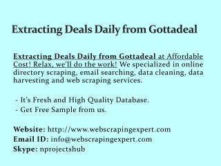 Extracting Deals Daily from Gottadeal