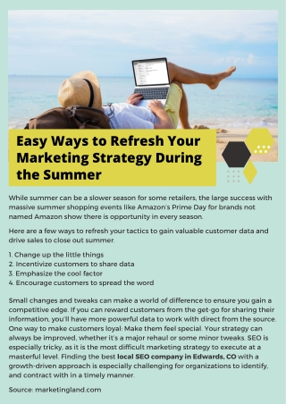 Easy Ways to Refresh Your Marketing Strategy During the Summer