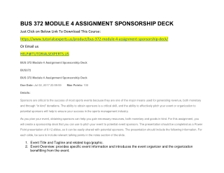 BUS 372 MODULE 4 ASSIGNMENT SPONSORSHIP DECK