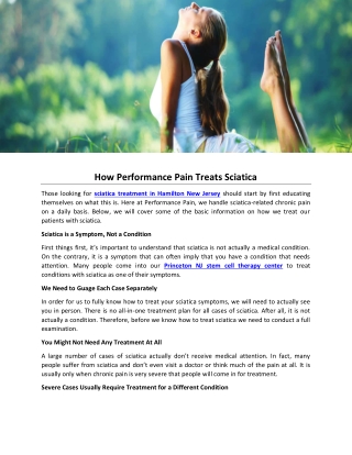 How Performance Pain Treats Sciatica