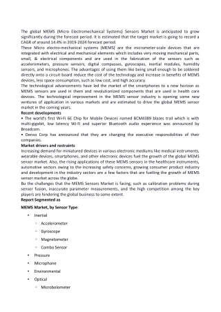 Asia Pacific holds the lion’s share in the Global Mems Sensors Market