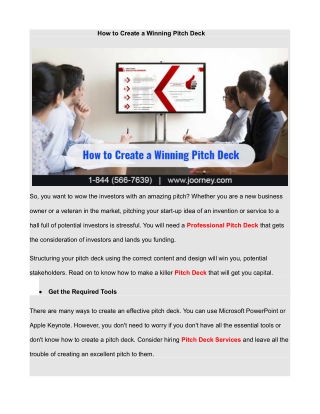 How to Create a Winning Pitch Deck