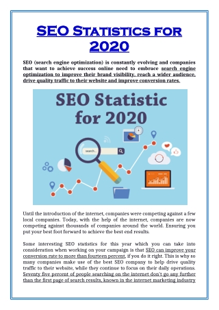 SEO Statistics for 2020