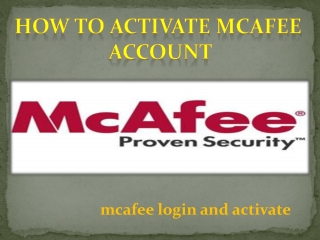 How to activate mcafee account