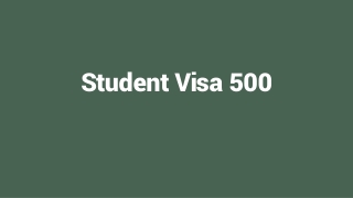 Visa Subclass 500 | Student Visa 500