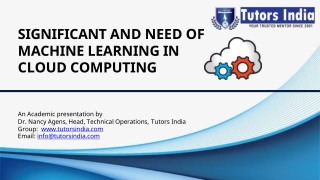 Significant and need for Machine Learning in Cloud Computing- TutorsIndia.com