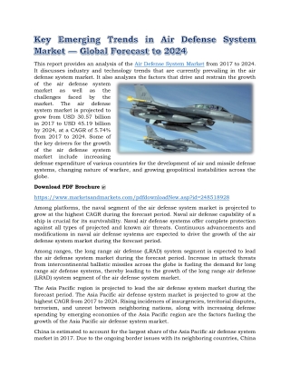 Key Emerging Trends in Air Defense System Market — Global Forecast to 2024