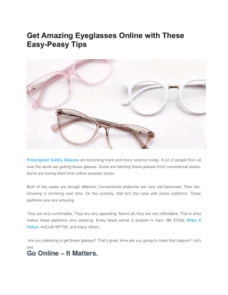 Get Amazing Eyeglasses Online with These Easy-Peasy Tips