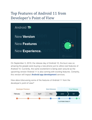 Top Features of Android 11 from Developer’s Point of View