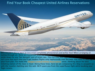 United Airlines Reservations