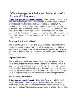 Office Management Software: Foundation of a Successful Business