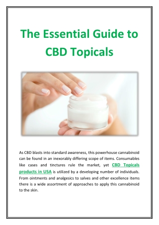 The Essential Guide to CBD Topicals