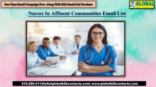 Nurses In Affluent Communities Email List