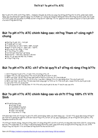 Thiết bị đo lường pH nước ATC