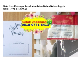 Kata Kata Undangan Pernikahan Islam Dalam Bahasa Inggris Ô818·Ô771·6413[wa]