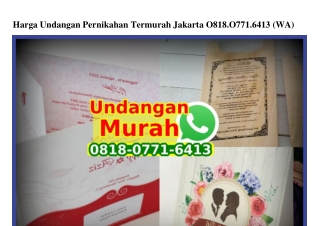 Harga Undangan Pernikahan Termurah Jakarta Ö818•Ö771•6413[wa]