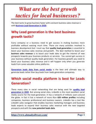 What are the best growth tactics for local businesses