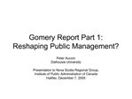 Gomery Report Part 1: Reshaping Public Management