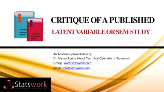 Critique of a published latent variable or SEM study – Statswork