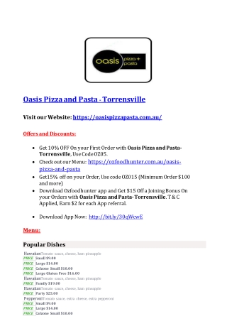 Oasis pizza and pasta torrensville adelaide,SA - 10% Off