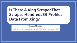 Is There A Xing Scraper That Scrapes Hundreds Of Profiles Data From Xing?