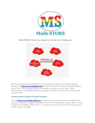 Buy Oracle Users Mailing List | Oracle Users Email List | Oracle Users Lists