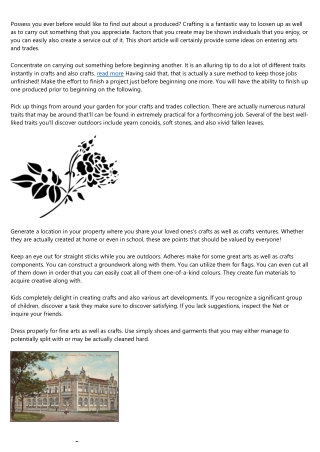Have Inquiries About Crafts As Well As Trades? Get the answer Listed Below
