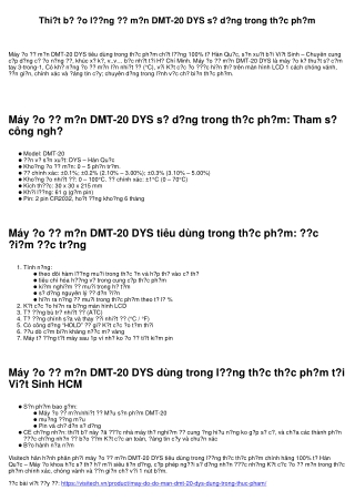 Thiết bị đo lường độ mặn DMT-20 DYS sử dụng trong thực phẩm