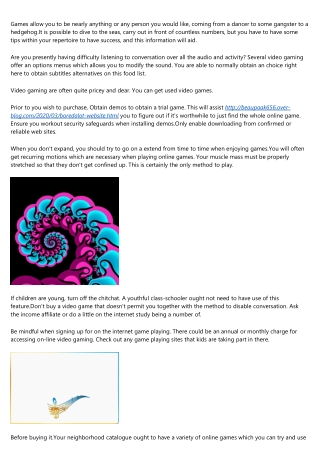 Purchasing A Computer Game? Appearance On this page Initially For Some Superb Advice