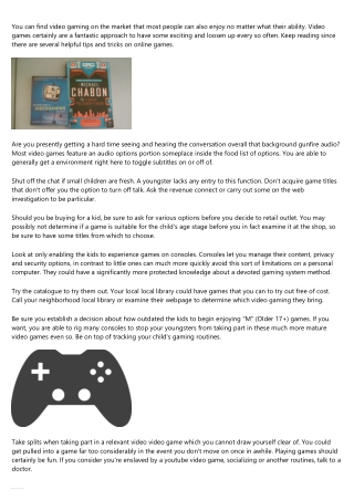 Video Game Cheat Rule Recommendations That Happen To Be Simple To Comprehend