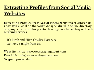 Extracting Profiles from Social Media Websites