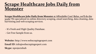 Scrape Healthcare Jobs Daily from Monster