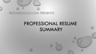 Professional Resume Summary