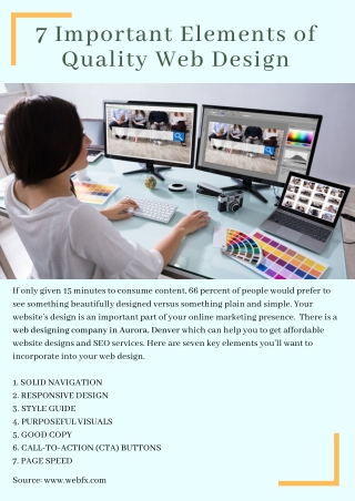 7 Important Elements of Quality Web Design